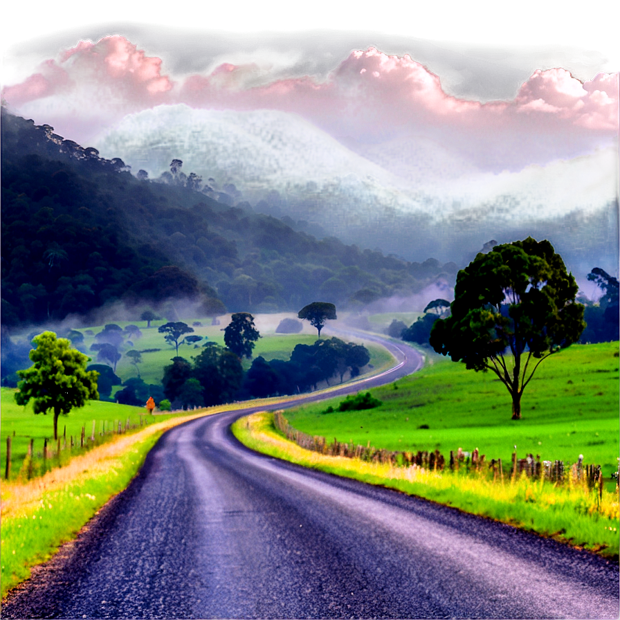 Misty Country Road Png Byy95 PNG