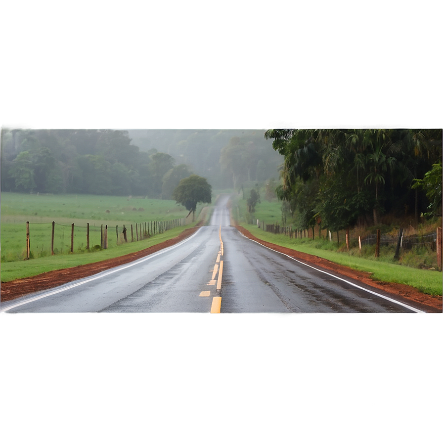 Misty Country Road Png Gky PNG