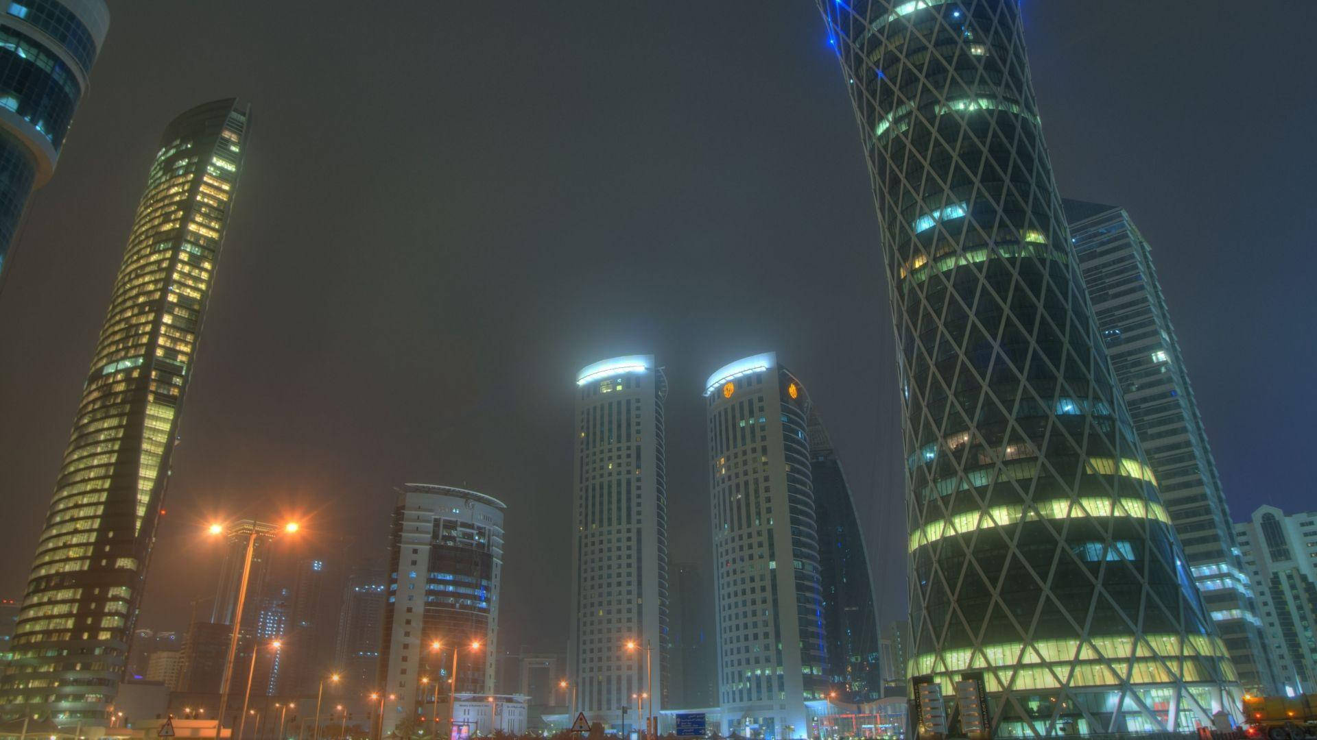 Ciudadde Doha Con Niebla Fondo de pantalla