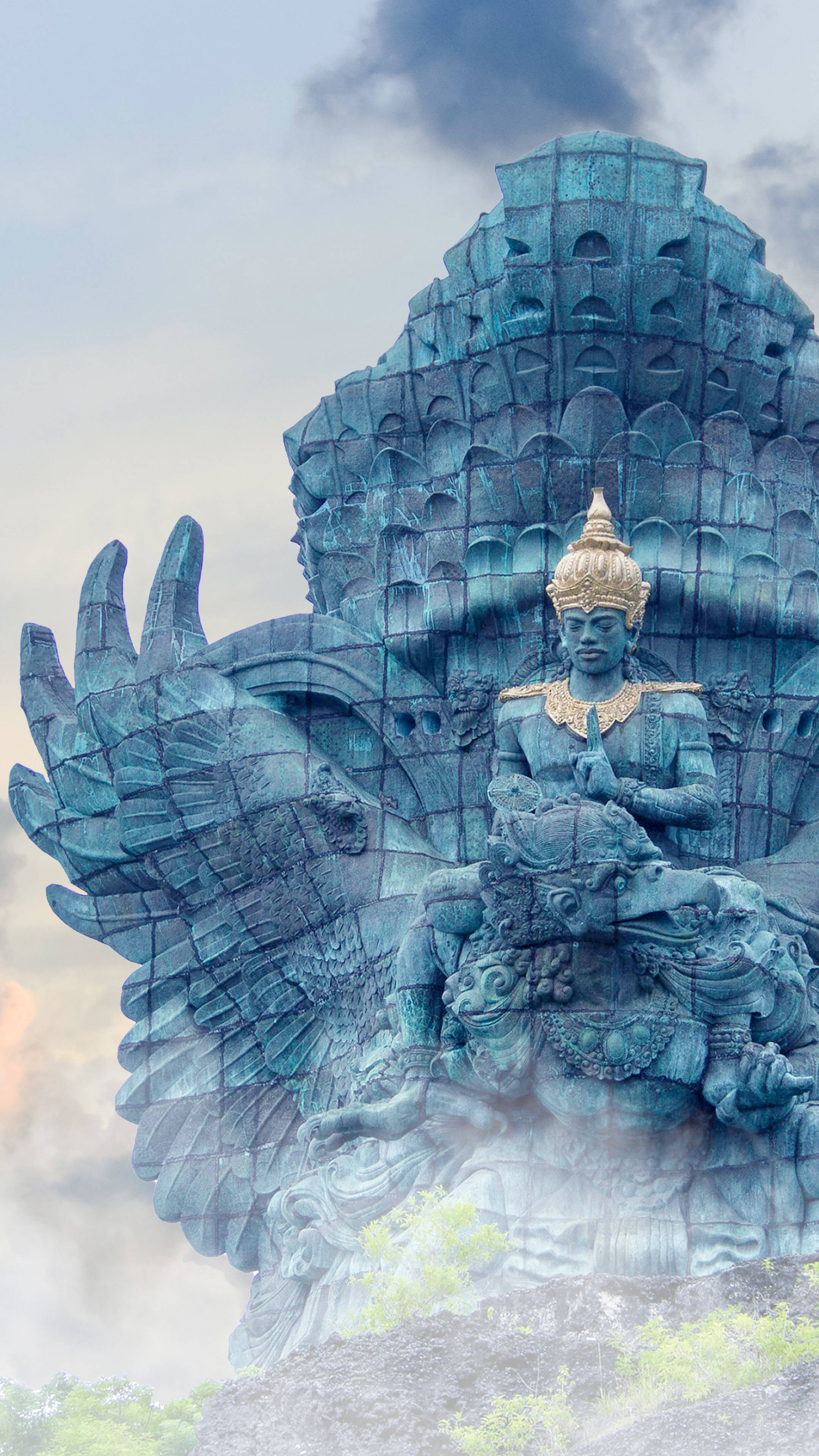 Misty Garuda Temple Background