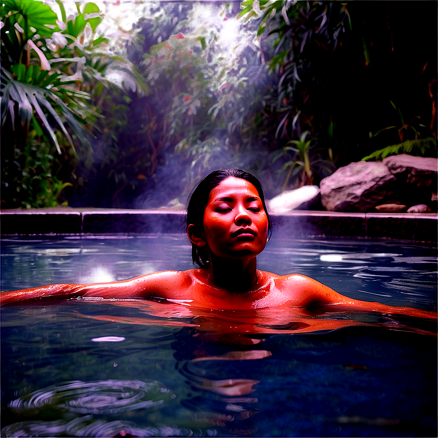 Misty Hot Springs Relaxation Png 05242024 PNG