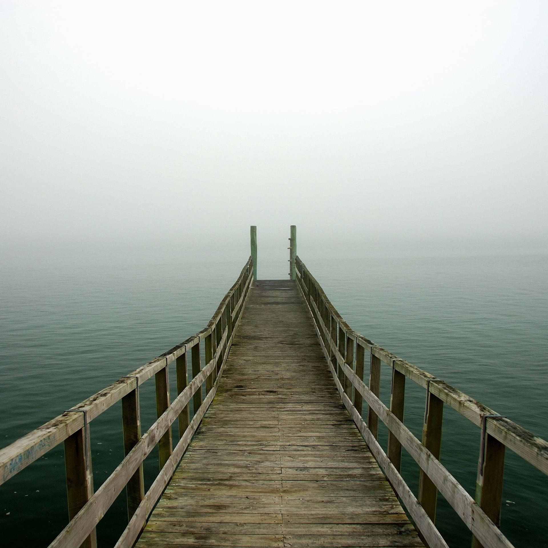Misty Morning Dock Ipad Background