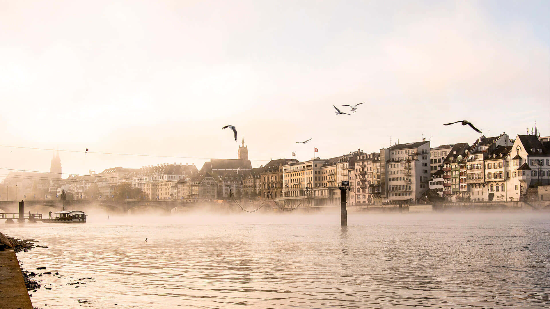 Misty Morningin Basel Switzerland Wallpaper