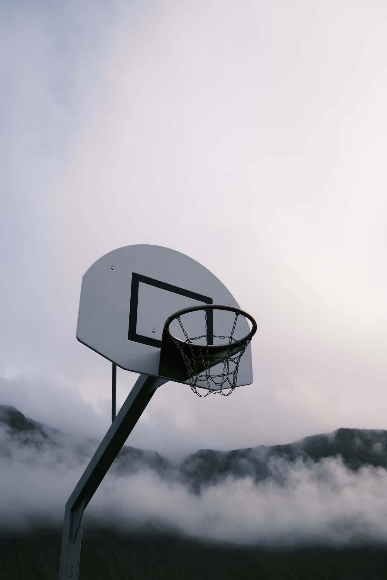 Misty Mountain Basketball Hoop Wallpaper