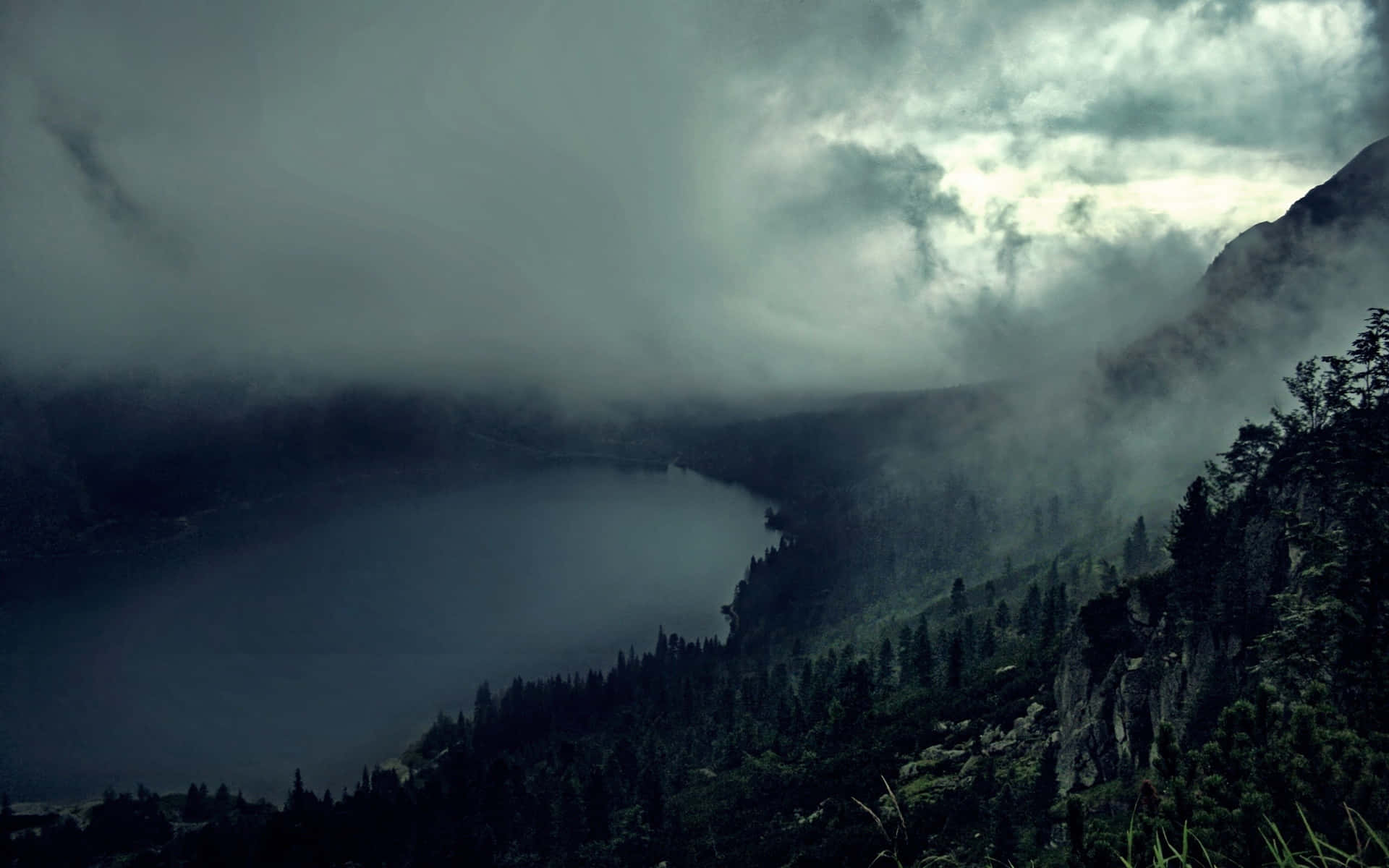 Misty_ Mountain_ Forest_ Lake Wallpaper