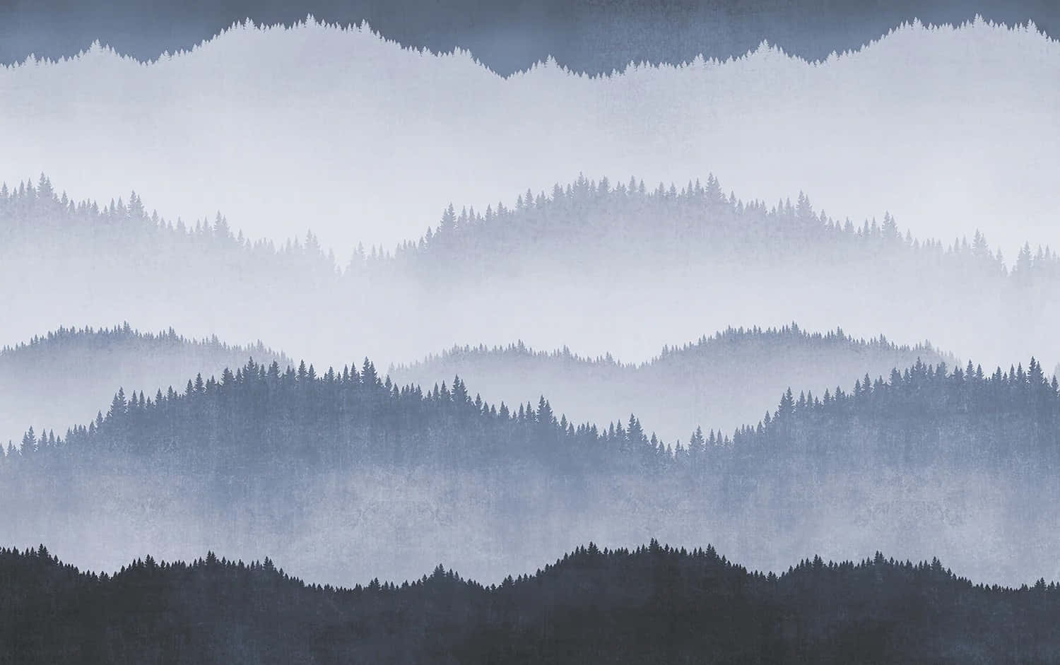 Misty Mountain Forest Mural Wallpaper