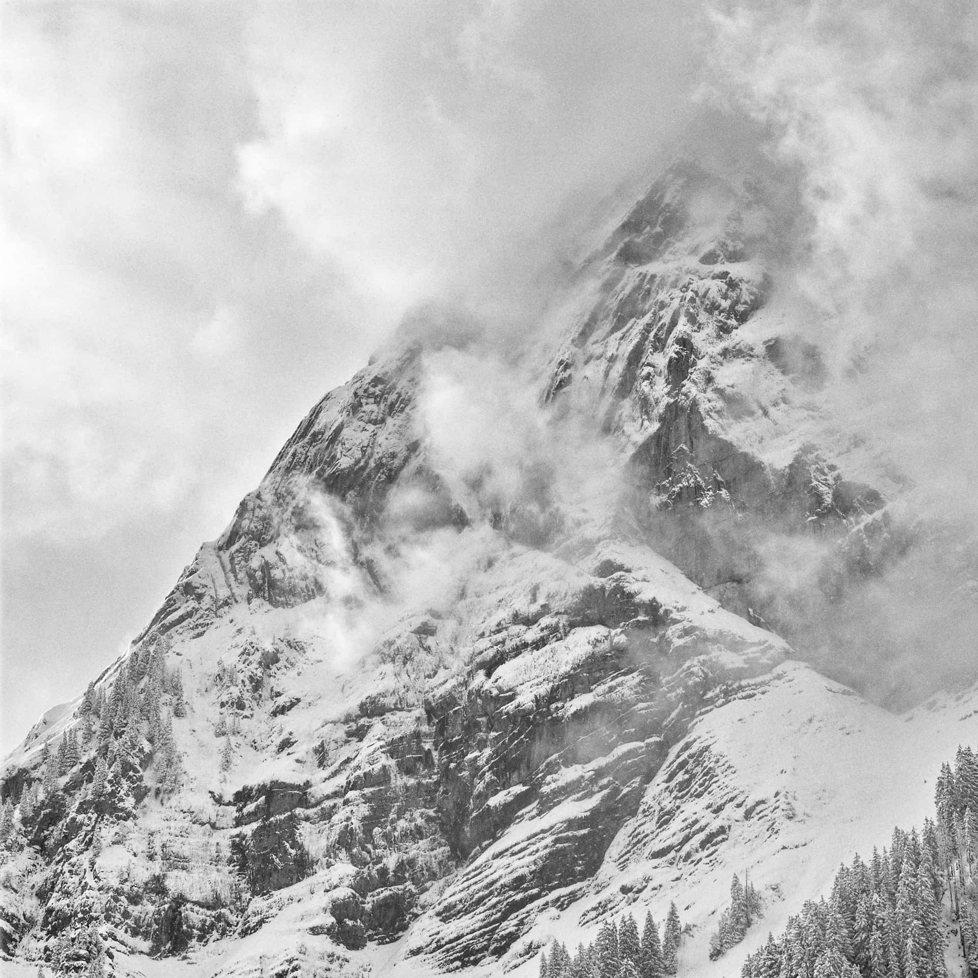Misty Mountain Peak Glarus Wallpaper
