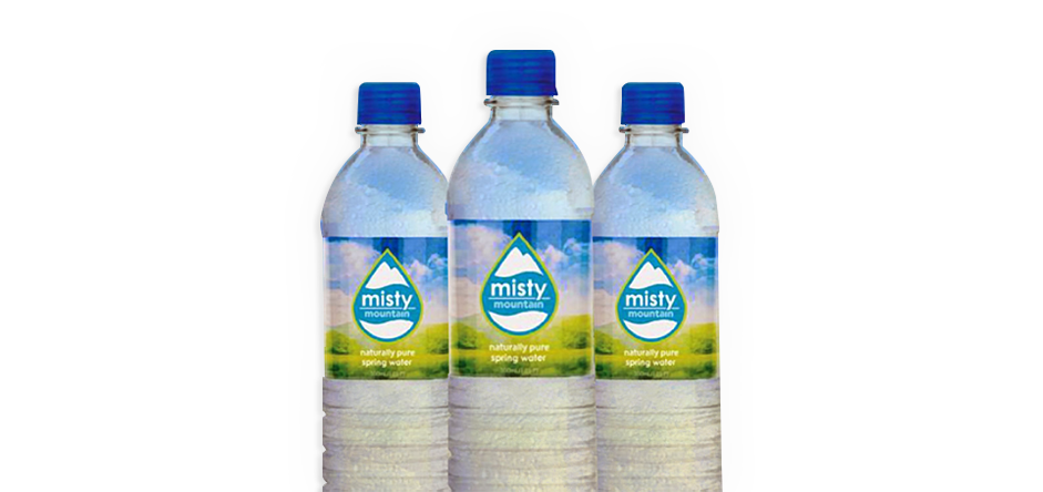 Misty Mountain Spring Water Bottles PNG
