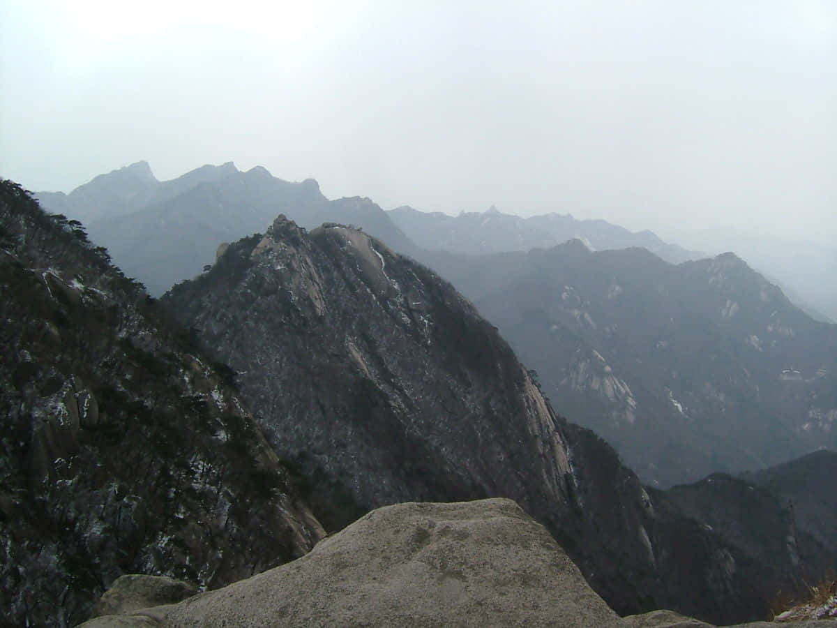 Misty Mountain View Bukhansan National Park Wallpaper
