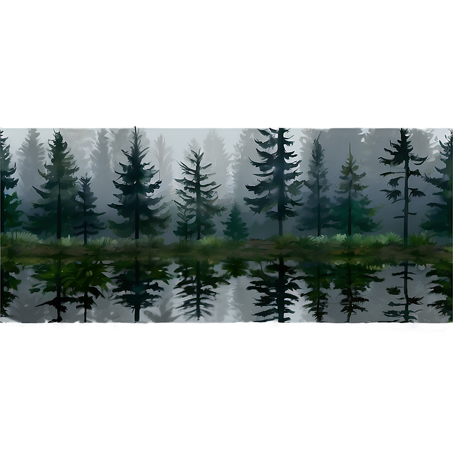 Misty Pine Forest Png Rah PNG