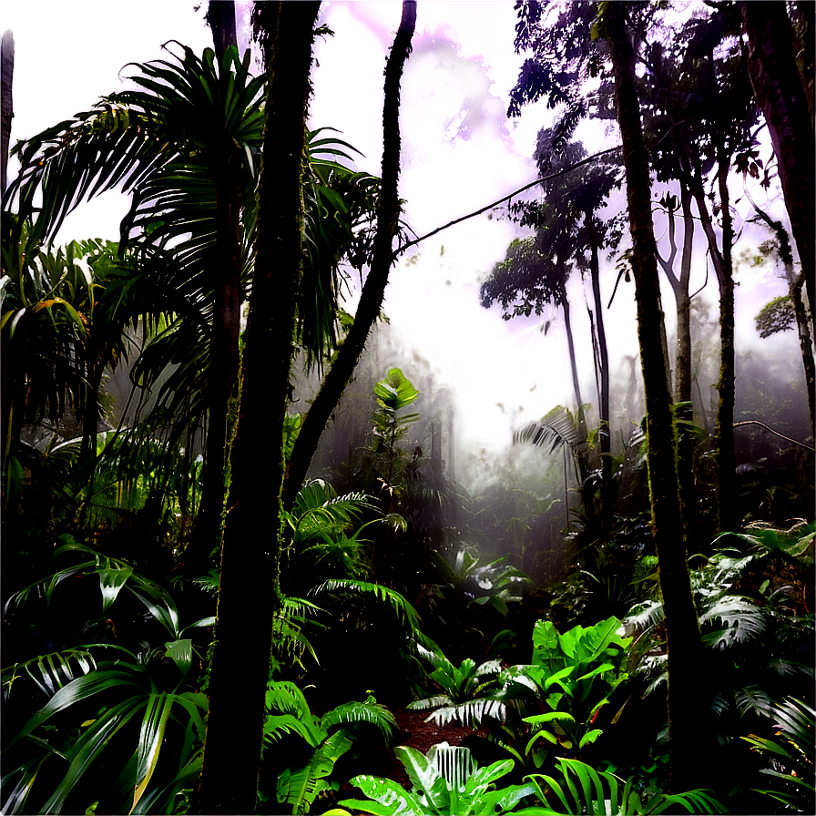 Misty Rainforest Trek Png Mse38 PNG