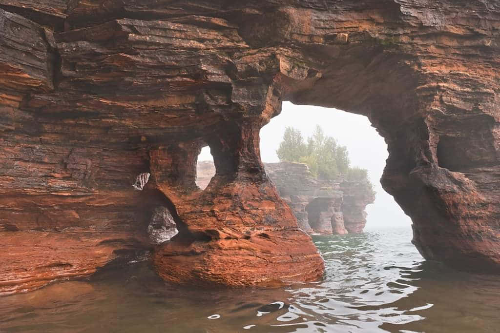 Misty_ Sea_ Arches_ Formation Wallpaper