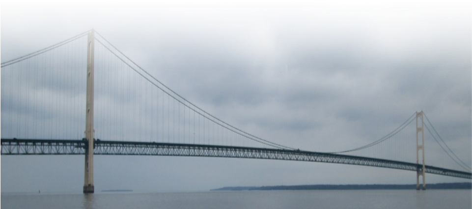 Misty Suspension Bridge Over Water PNG