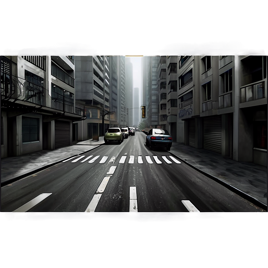 Misty Urban Streets Png Tie PNG