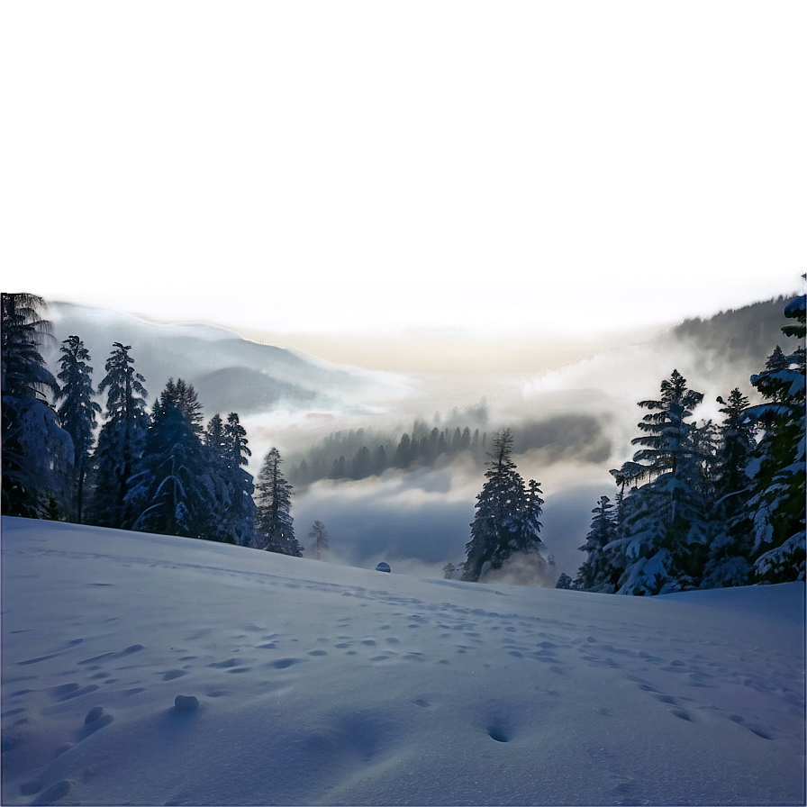 Misty Winter Landscape Png Jxf PNG