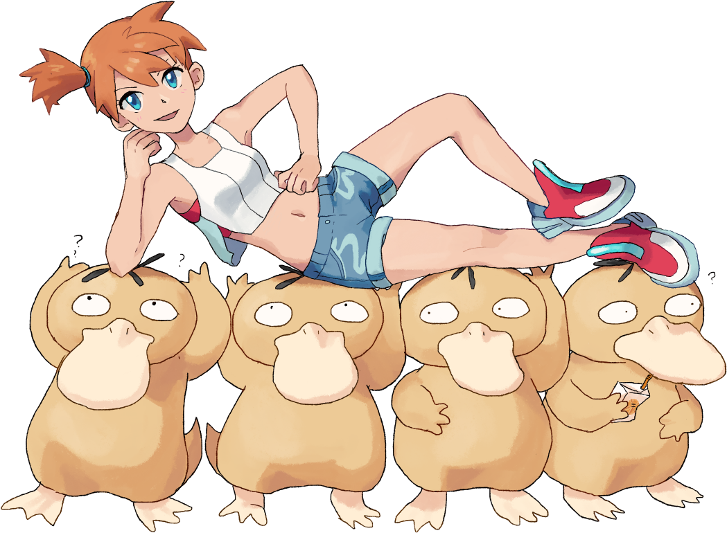 Mistyand Psyduck Friends Fun PNG