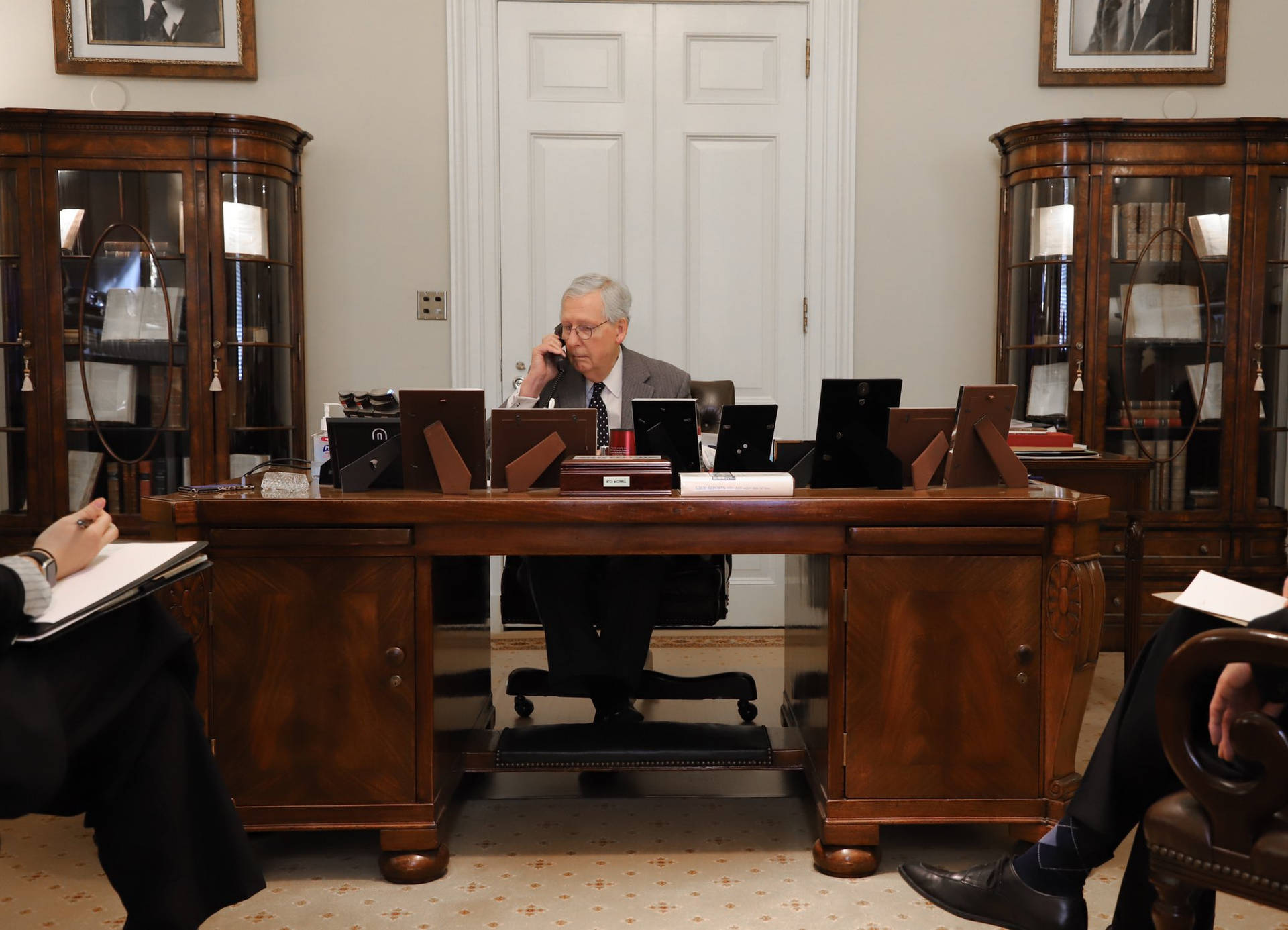 U.S. Senate Majority Leader Mitch McConnell Engaged in Official Duties Wallpaper