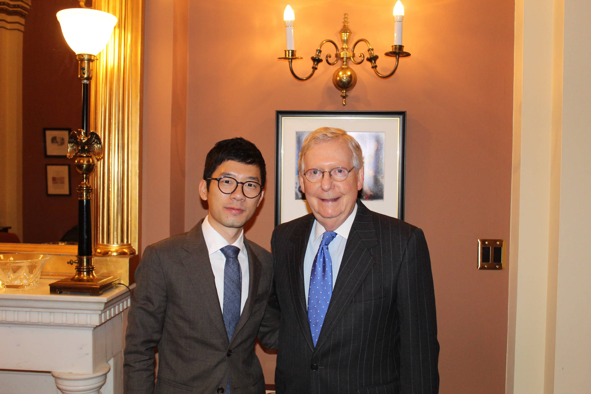 Mitch Mcconnell With Nathan Law Wallpaper