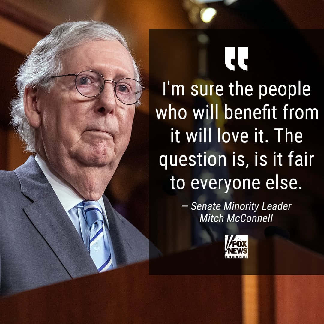 Mitch Mcconnell With Quote Wallpaper