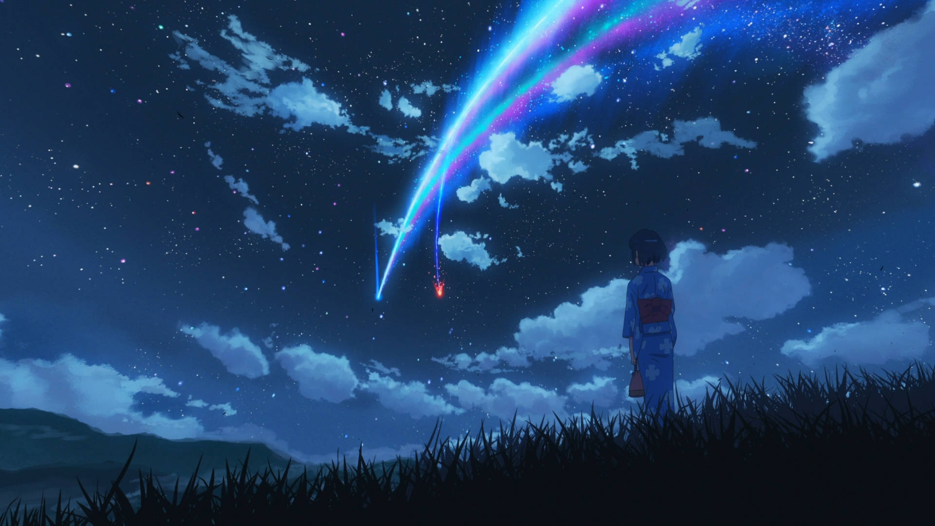 Mitsuha And Comet Your Name Anime 2016 Background