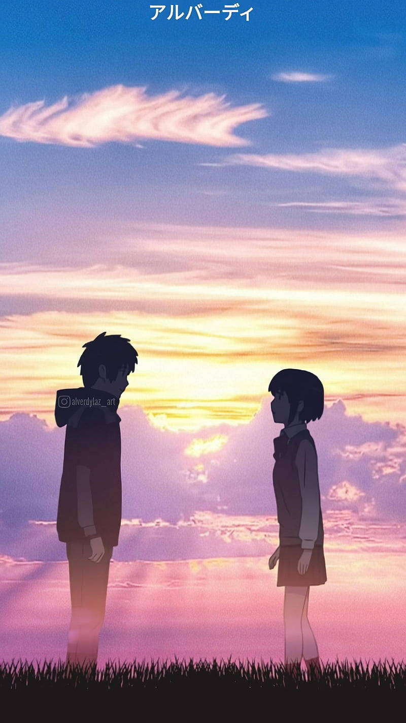 Mitsuha Taki Anime Aesthetic Sunset Background