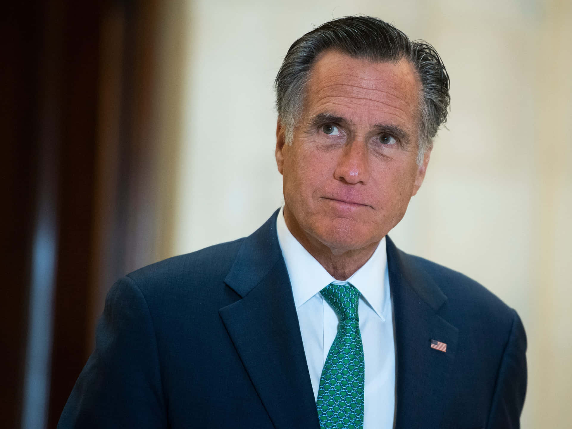 Mitt Romney Contemplative Portrait Wallpaper