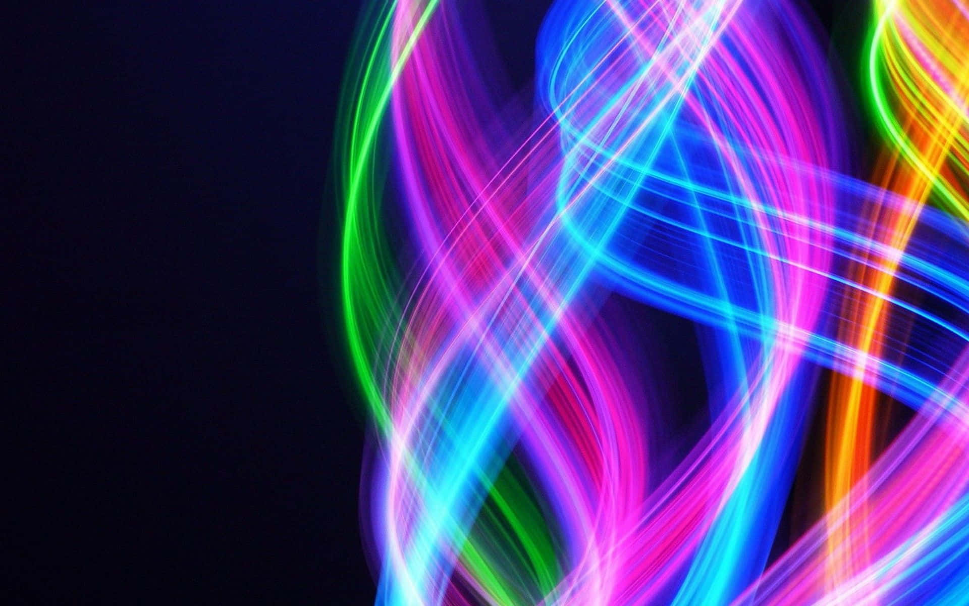 Colorful Light Lines On A Black Background