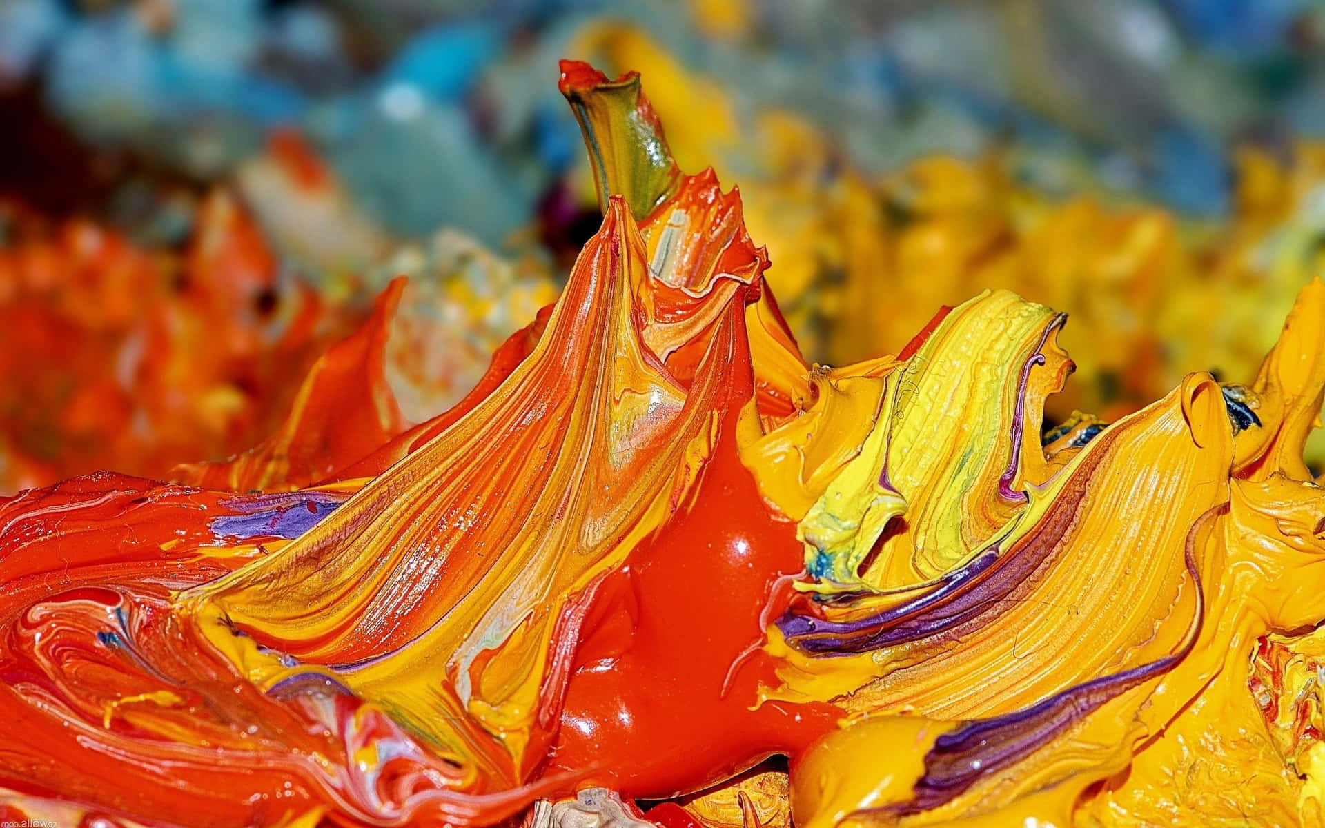 A Close Up Of A Colorful Paint