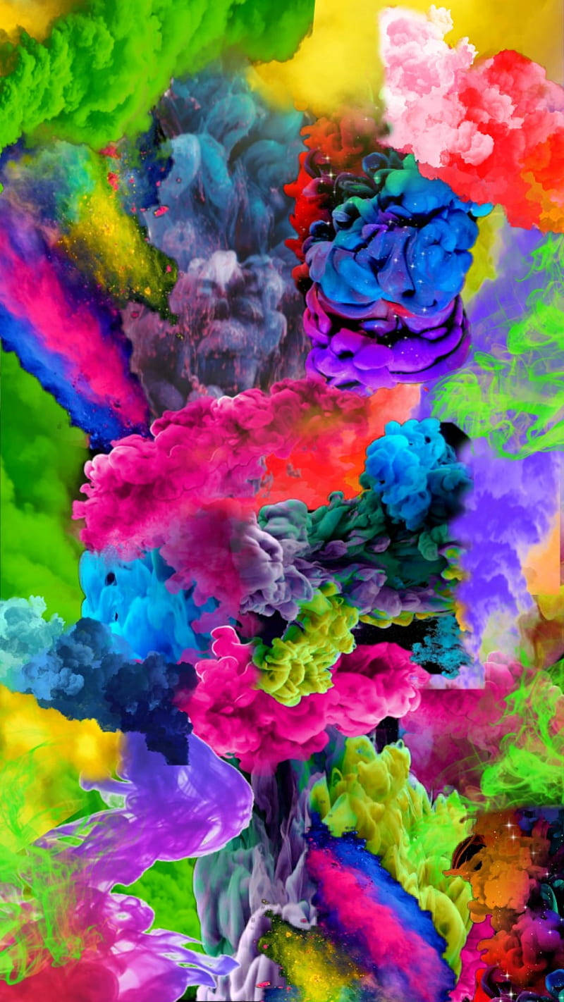 Collagede Humo De Colores Mezclados Fondo de pantalla