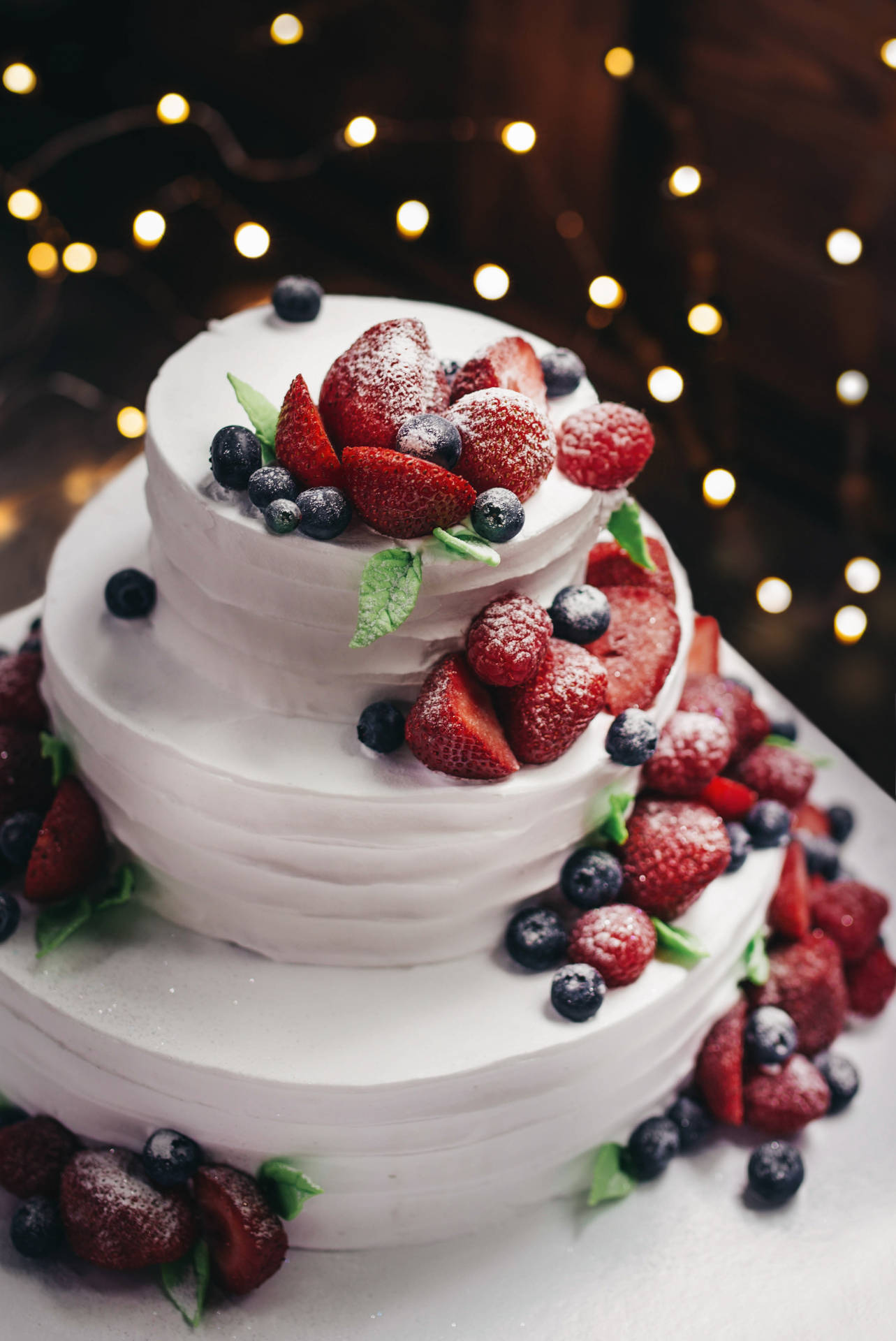 Mixed Berries Multi Layered Wedding Cake Wallpaper