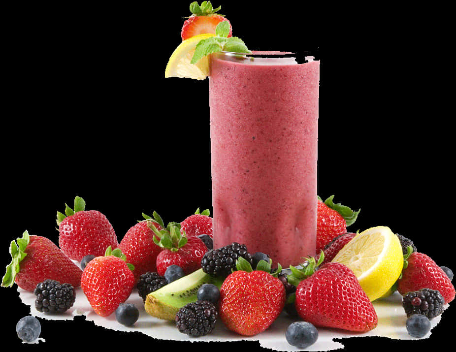 Mixed Berry Smoothiewith Fresh Fruits PNG