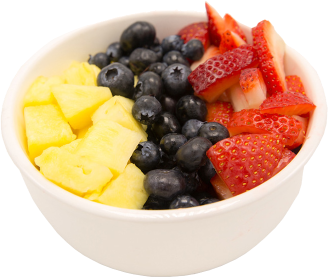 Mixed Fruit Bowl Fresh Berries Pineapple Strawberries PNG