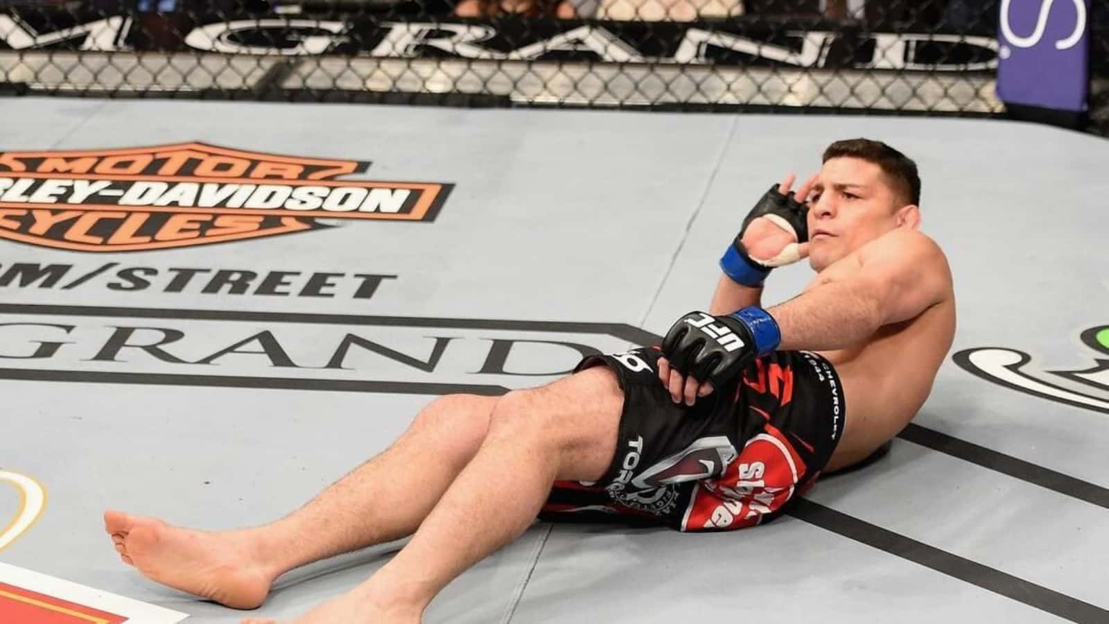 Mixed Martial Artist Nick Diaz Taunting His Enemy Wallpaper