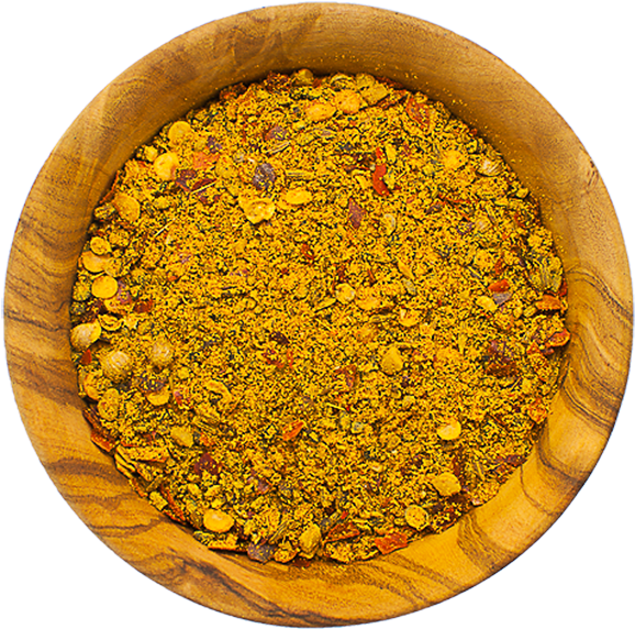 Mixed Spicesin Wooden Bowl PNG