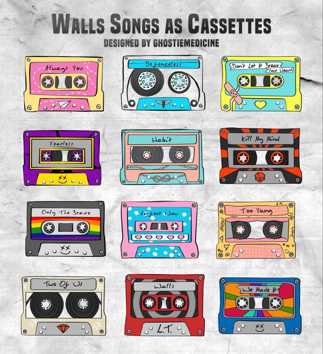 Walls Songs As Cassettes By Savannah Savannah