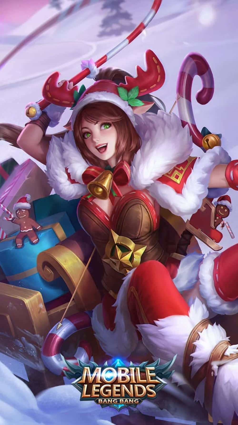 Download Miya Mobile Legend Christmas Outfit Wallpaper 