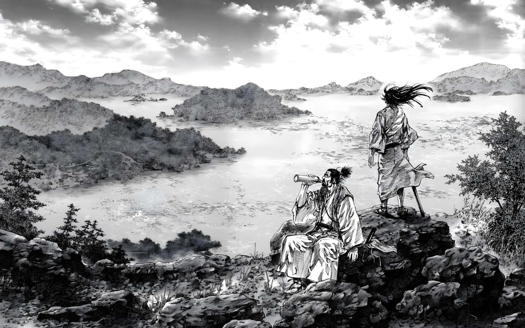 Miyamoto_ Musashi_ Contemplating_ Landscape Wallpaper