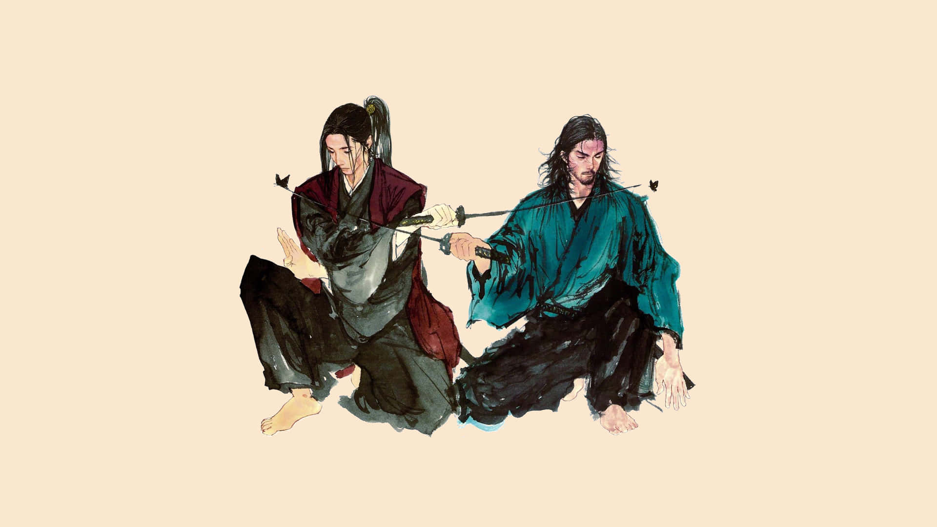 Miyamoto Musashi Dual Wielding Swords Wallpaper