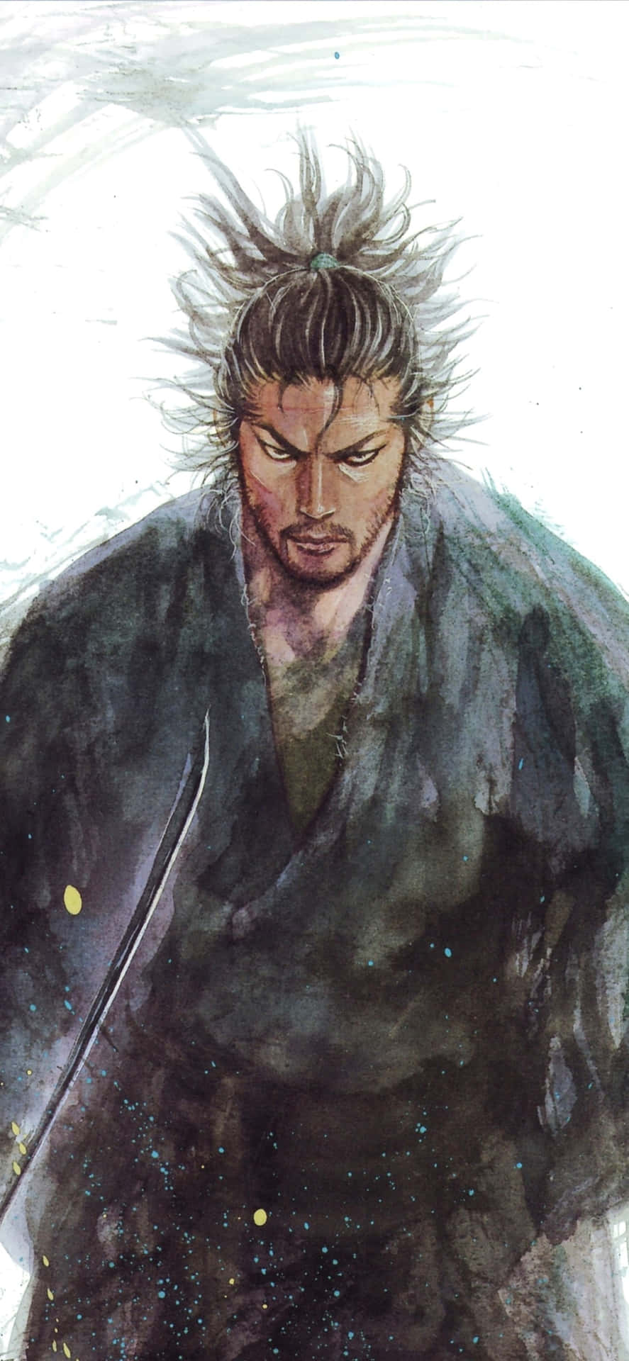 Miyamoto_ Musashi_ Watercolor_ Portrait Wallpaper