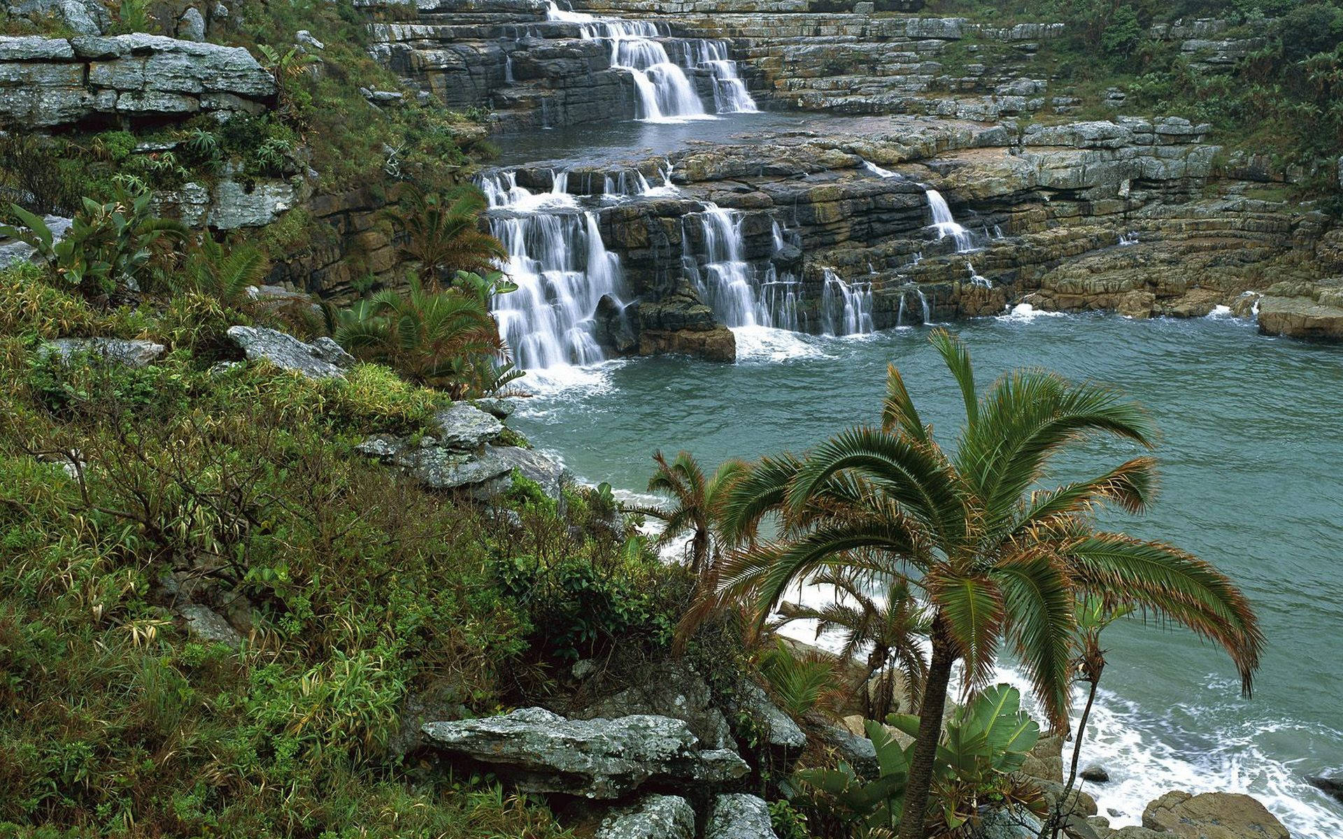 Mkambati Nature Falls In South Africa Wallpaper