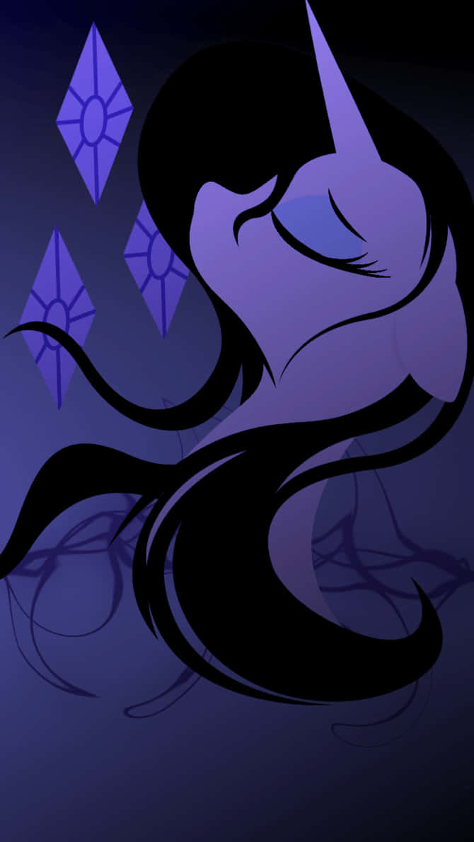 Einpony Mit Langem Haar Und Einem Violetten Hintergrund Wallpaper