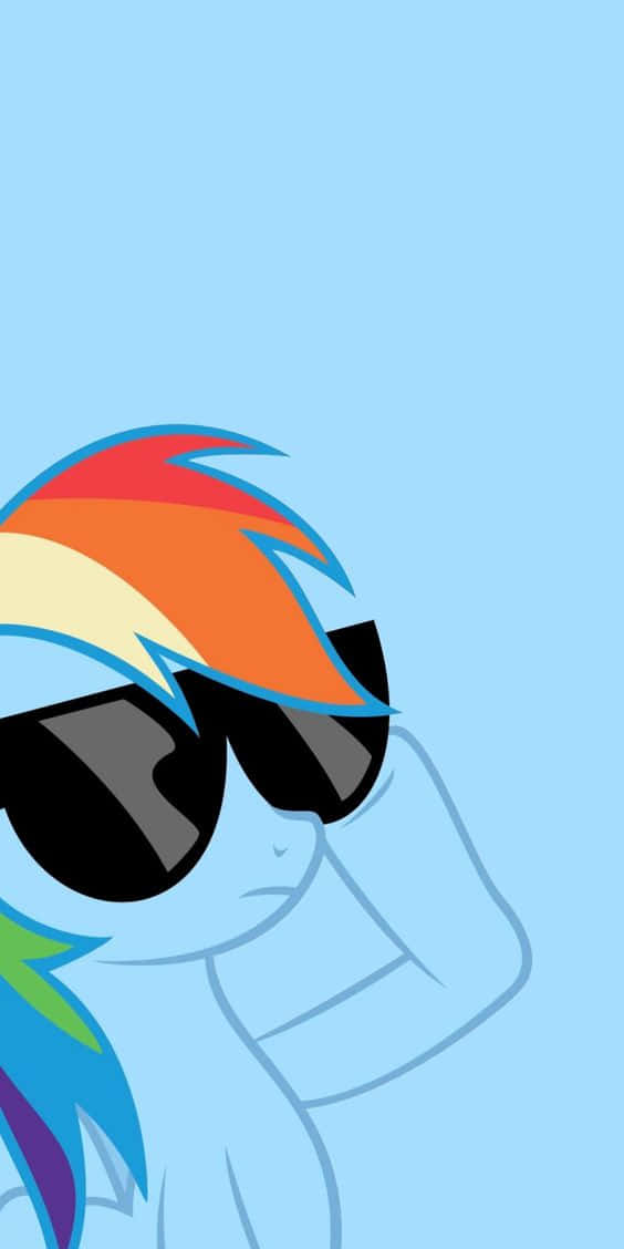A Rainbow Dash With Sunglasses On Her Face Wallpaper