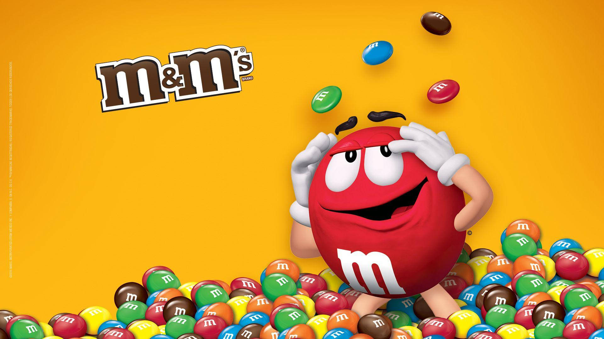 Mms Red And Colourful Chocolates Wallpaper