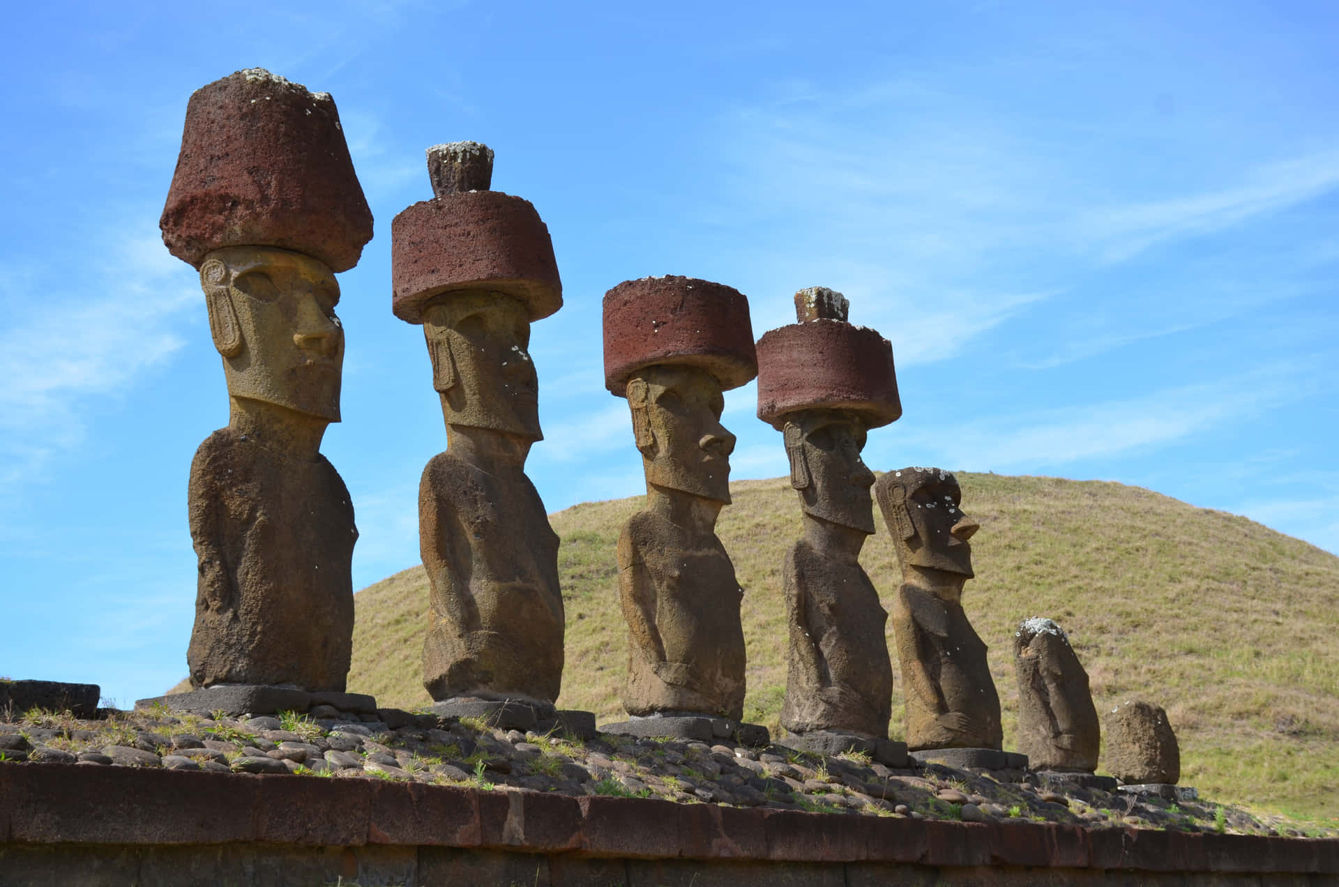 Moai på Østere øen i Chile Wallpaper