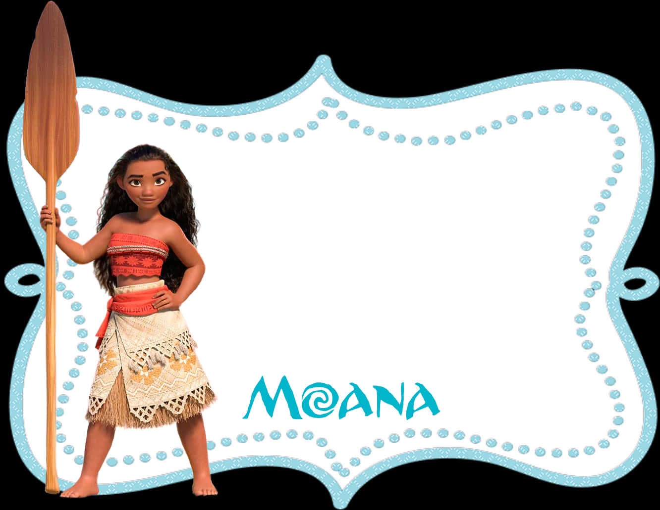 Moana Character With Paddle PNG