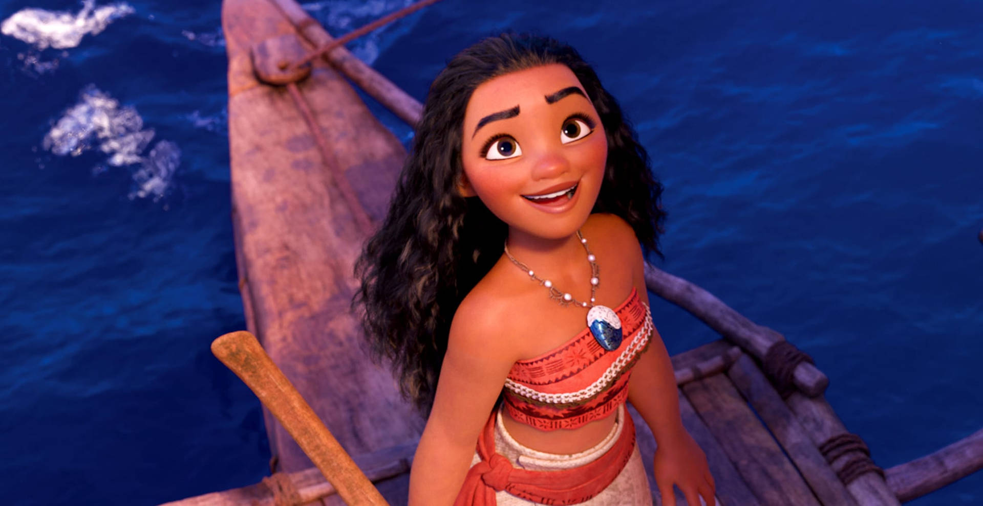 Moana In The Sea Smiling Wallpaper