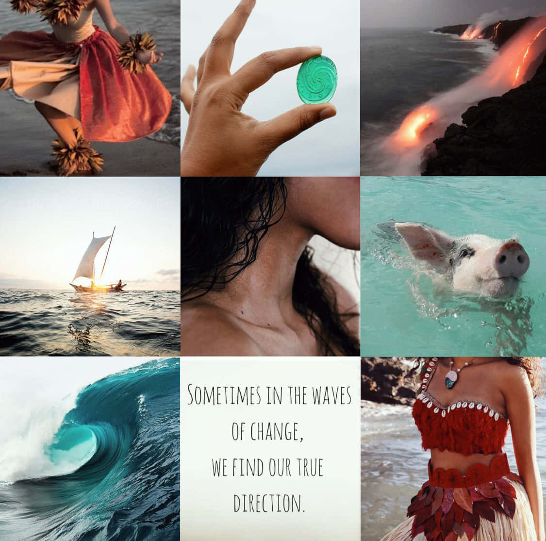 Moana Inspired Collage Wallpaper