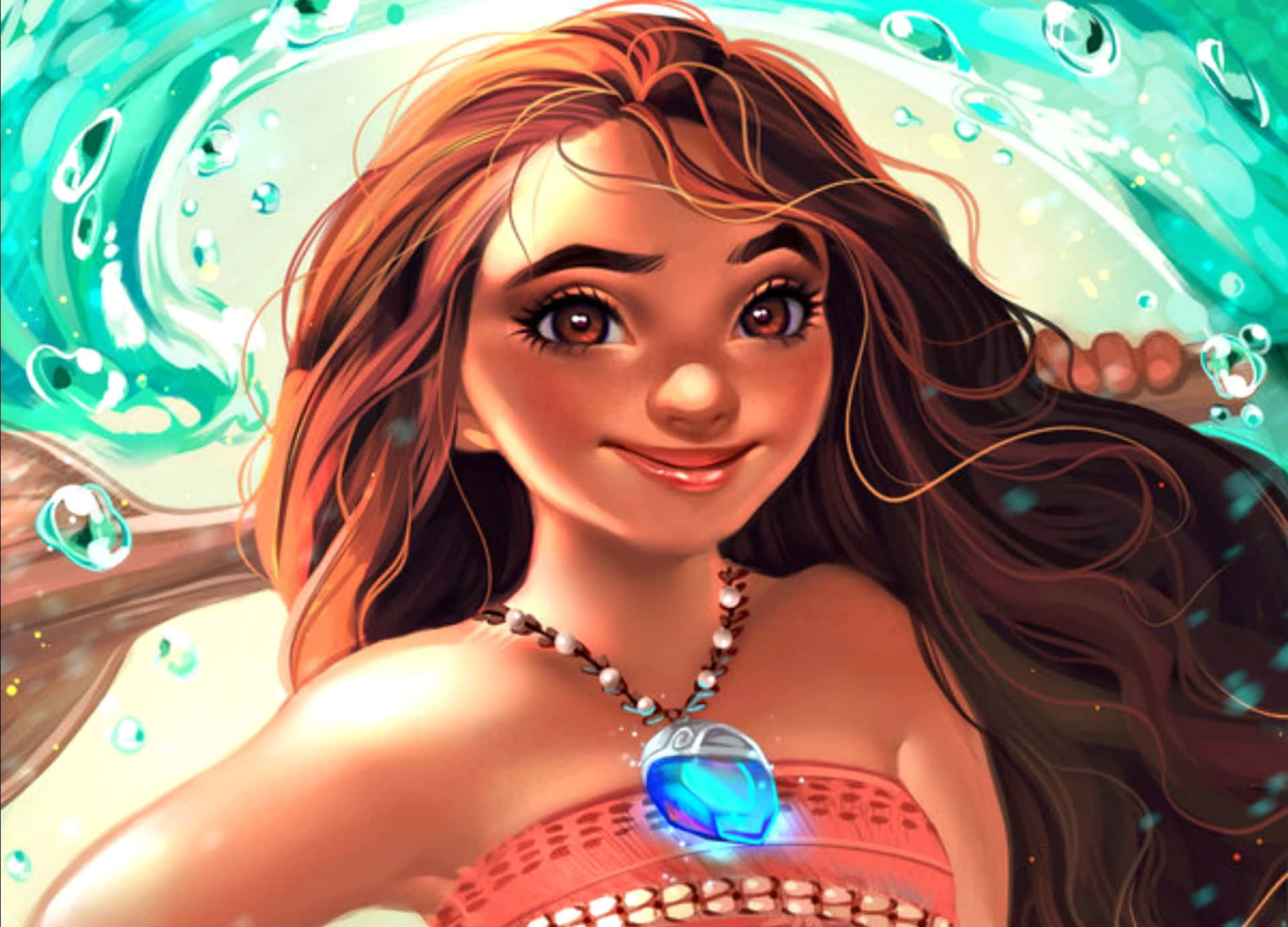 Moana Oceanic Sparkle Art Wallpaper