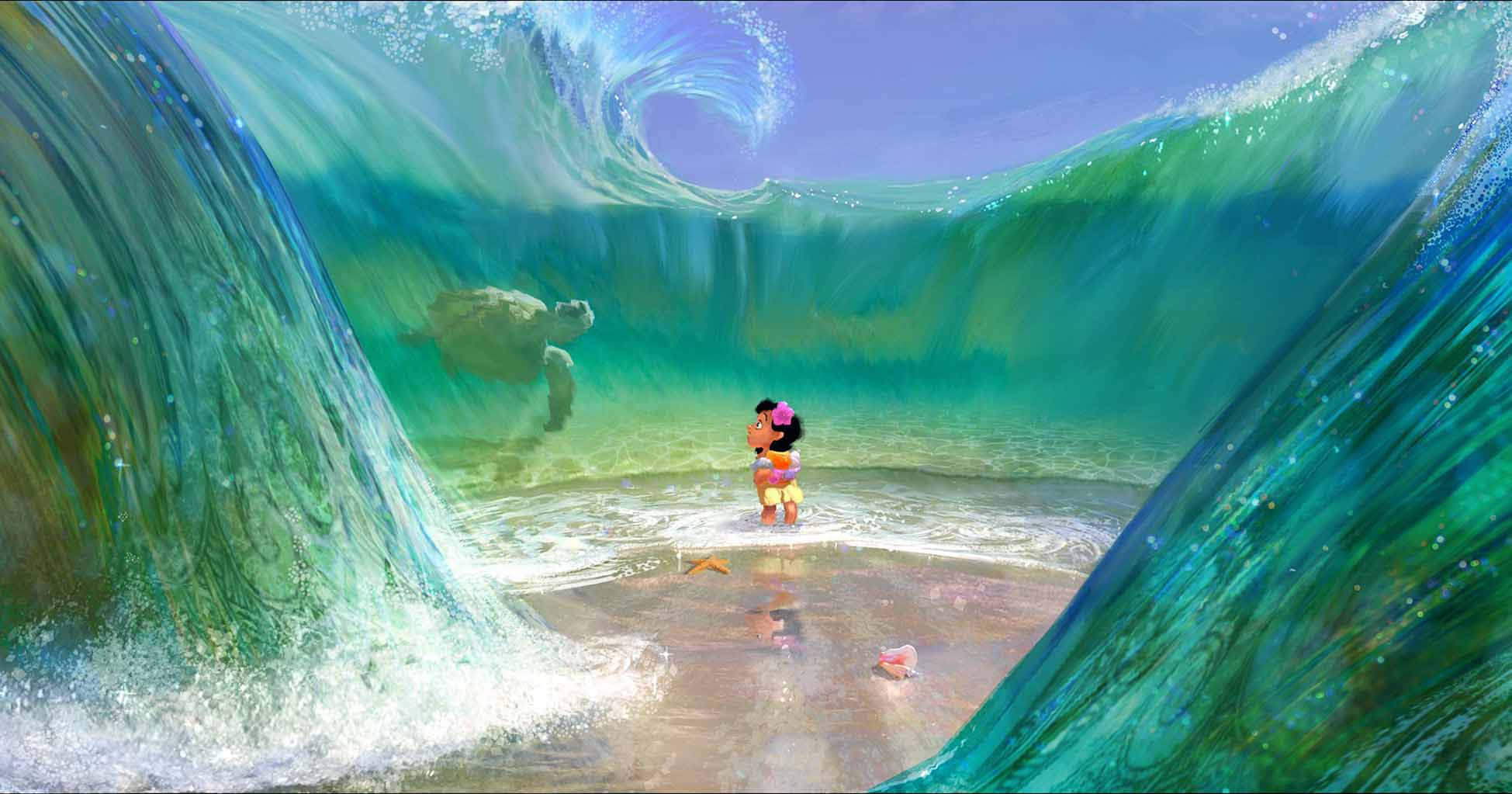 Moanade Disney Embarcándose En Un Viaje Fatídico A Través Del Océano.