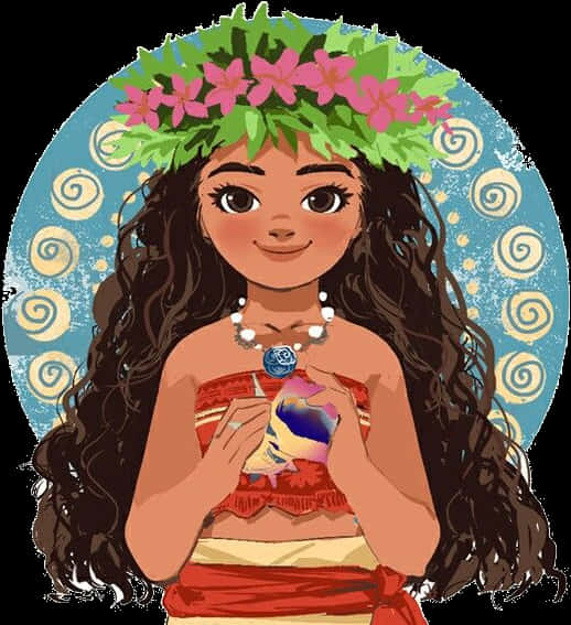 Moana Polynesian Princess Illustration PNG